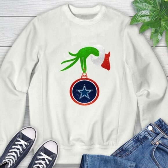 Dallas Cowboys Grinch Merry Christmas NFL Football Holiday Sweatshirt Unisex 91 - Picture 1 of 5